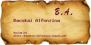 Bacskai Alfonzina névjegykártya